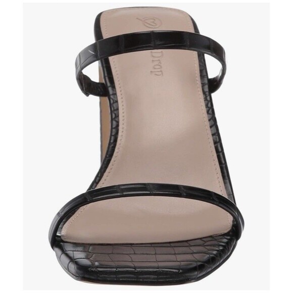 NWT The Drop Women's Avery Square Toe Two Strap High Heeled Sandal Sz 7.5 Black - Picture 6 of 14